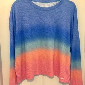 Hollister Rainbow Ombre Long-Sleeved Crop Top